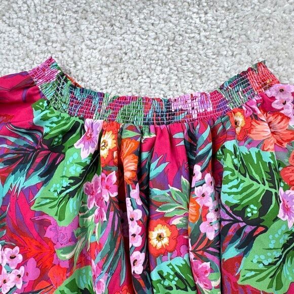 Show Me Your Mumu Rosarita Off The Shoulder Romper Pink Tropical - Picture 7 of 12